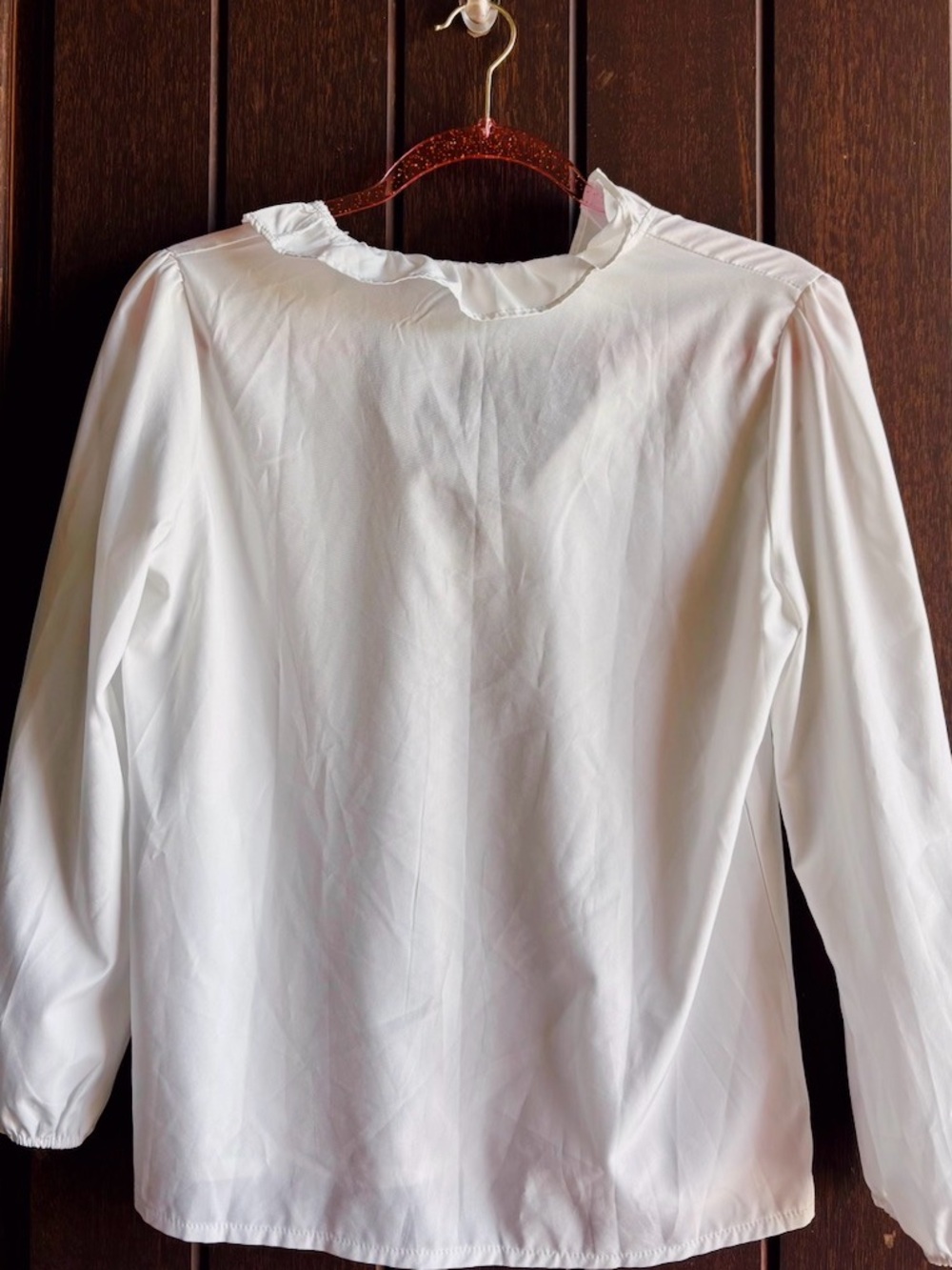 White Ruffle Front Blouse - Picture 2 of 2